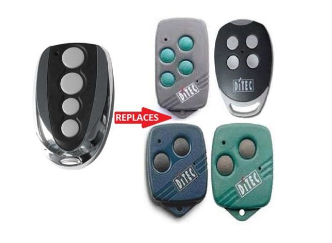 Universal four-button garage door remote replaces Ditec remotes, SAMT Garage & Gate Automation, Prestons, New South Wales, Australia.