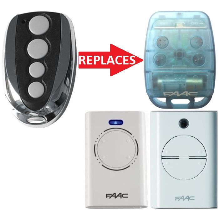 Universal four-button garage and gate remote replaces FAAC remotes, offered by SAMT Garage & Gate Automation, Australia.