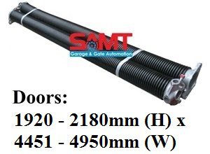 Roller garage door torsion springs for 1920-2180mm high, 4451-4950mm wide doors, SAMT Garage & Gate Automation, Prestons, New South Wales, Australia.