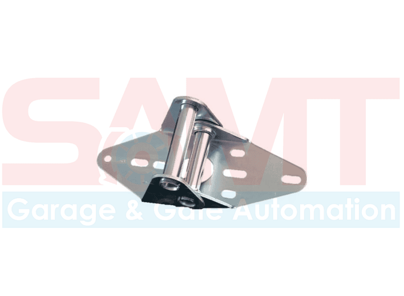 Chrome garage door roller hinge by SAMT Garage & Gate Automation, premium hardware for automatic roller doors in Prestons, Australia.