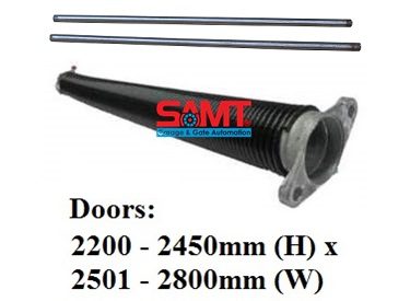 Torsion spring system with rods by SAMT Garage & Gate Automation, perfect for 2200-2450mm high, 2501-2800mm wide doors in Prestons, Australia.
