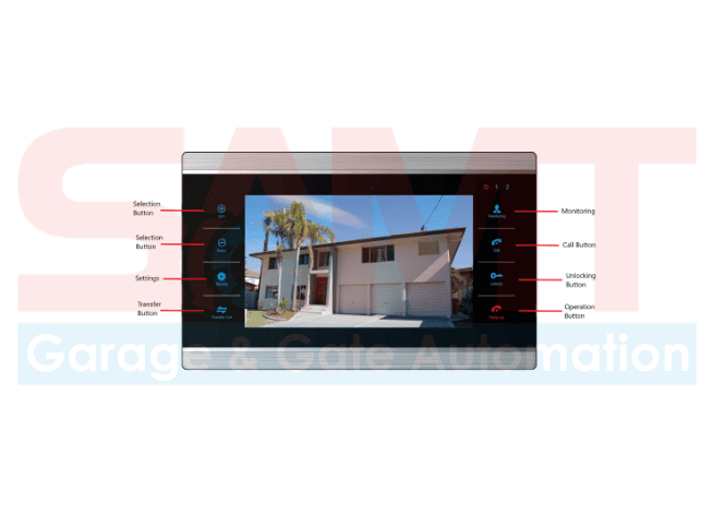 Inetcoms video doorbell camera and monitor for garage roller door automation by SAMT in New South Wales, Australia.