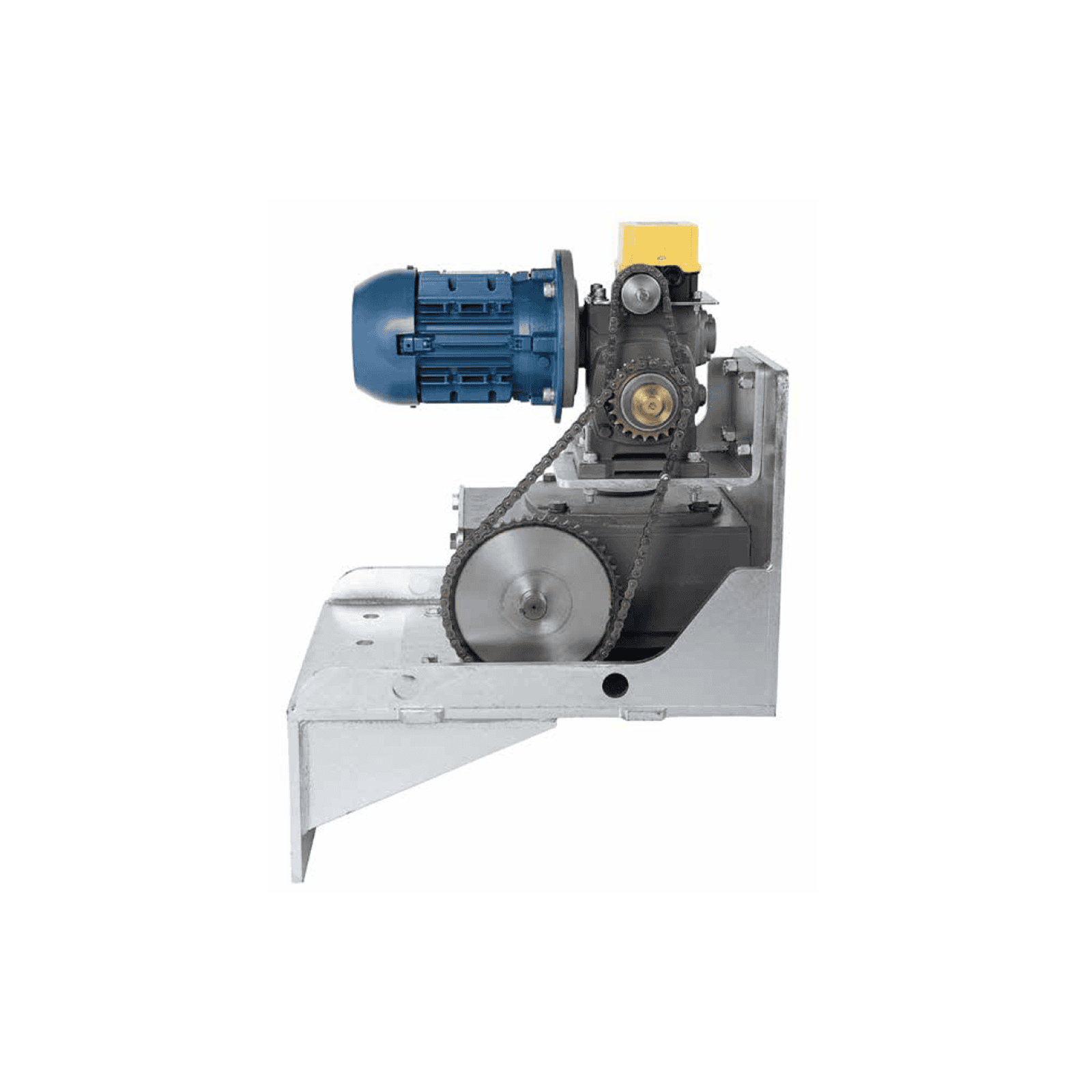 Heavy-duty industrial sliding gate motor drive unit for automatic gates at SAMT in Prestons, New South Wales, Australia.