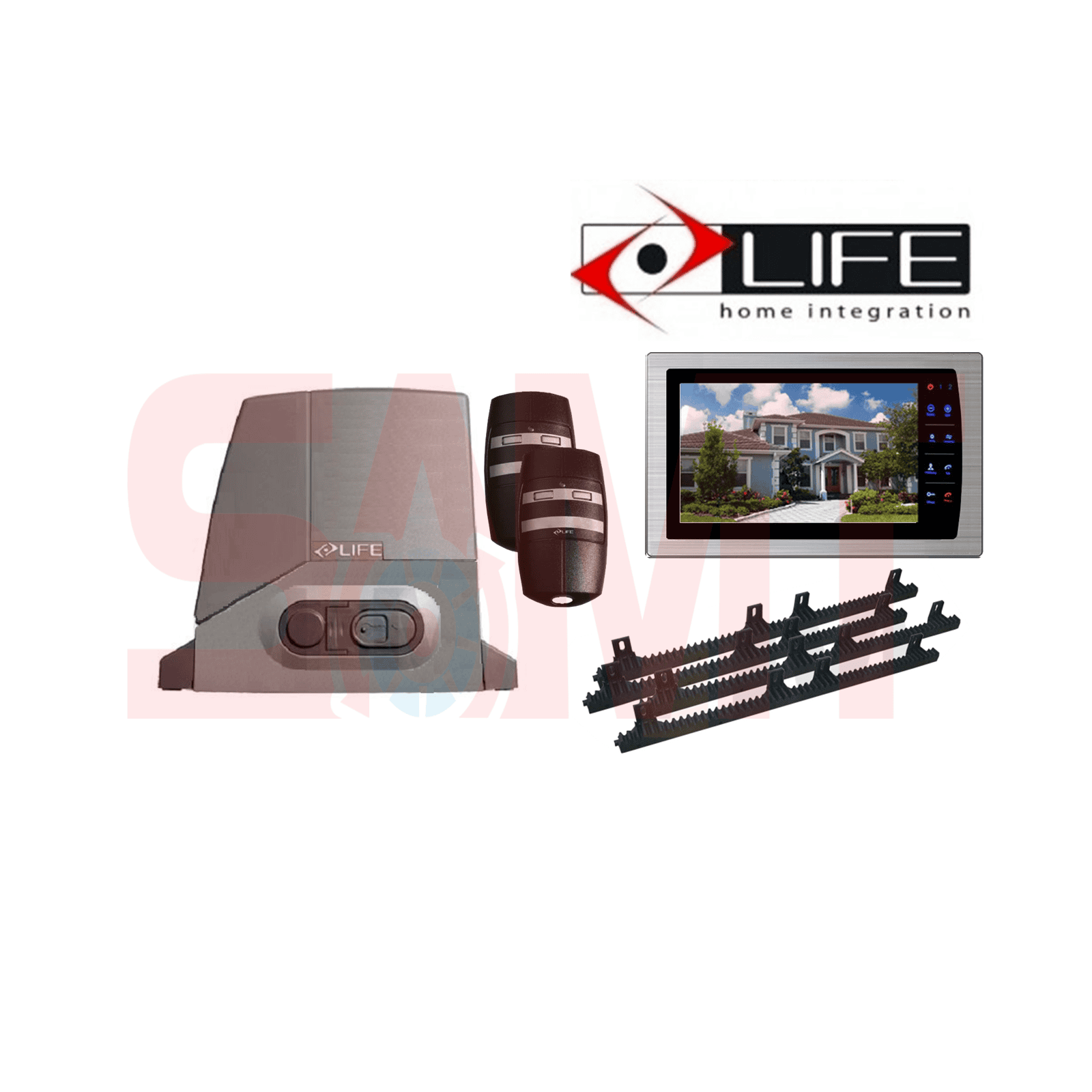 LIFE automatic sliding gate opener kit with color video monitor, available from SAMT, Australia