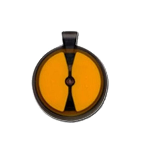 Round yellow garage door remote with keyring from SAMT Garage & Gate Automation in New South Wales, Australia.