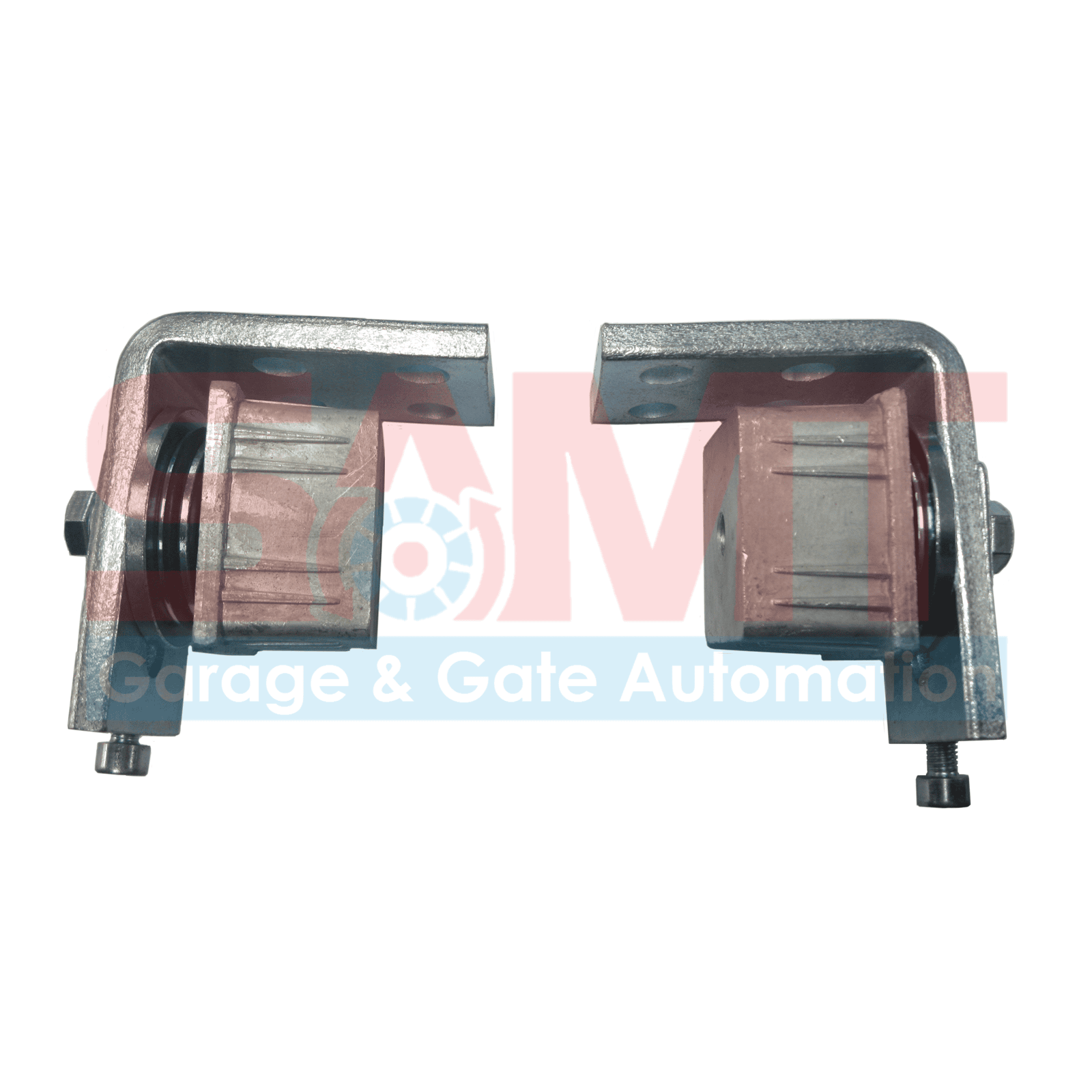 Roller garage door pulley brackets from SAMT Garage & Gate Automation, durable hardware, Australia.