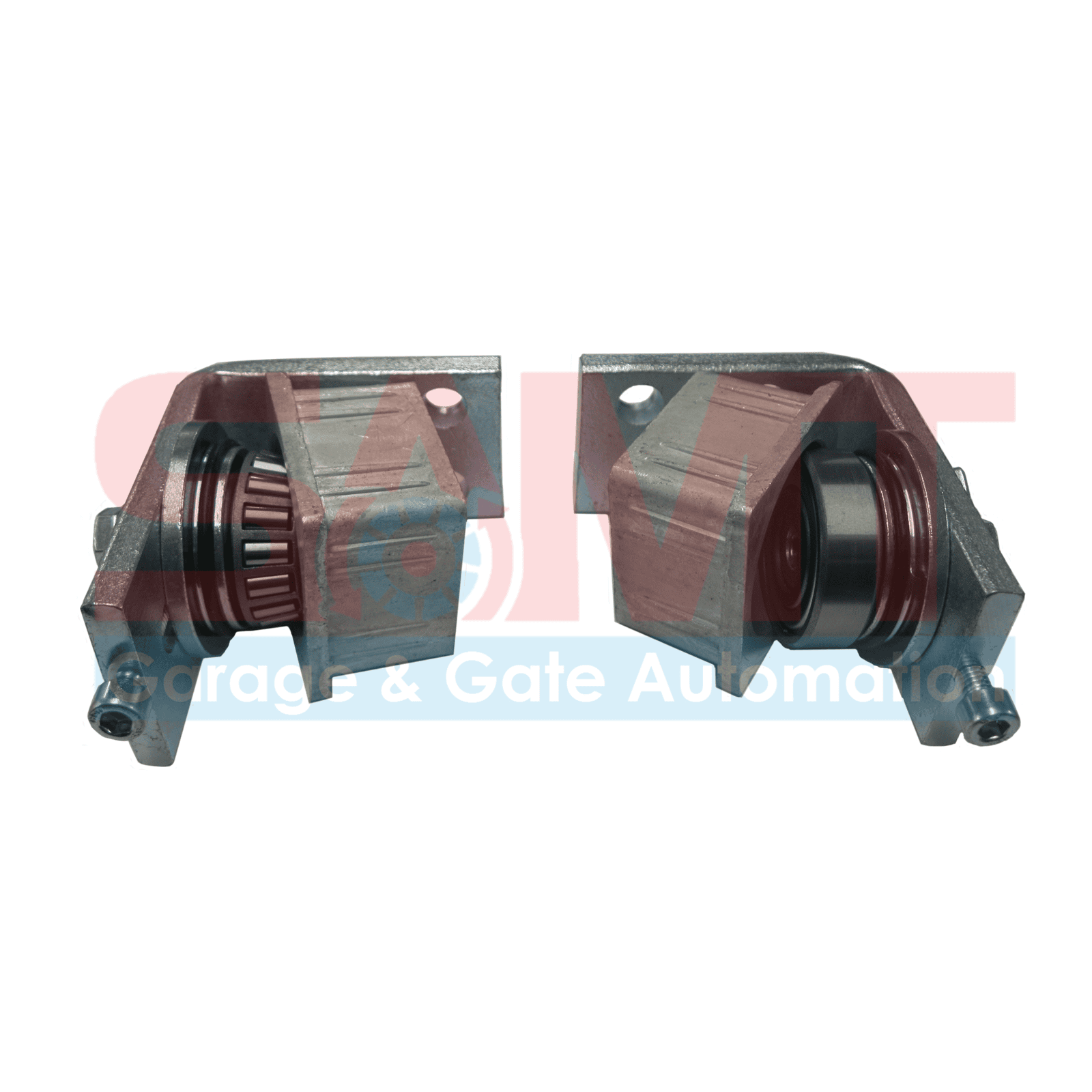 Roller garage door pulley brackets from SAMT Garage & Gate Automation, durable hardware, Australia.