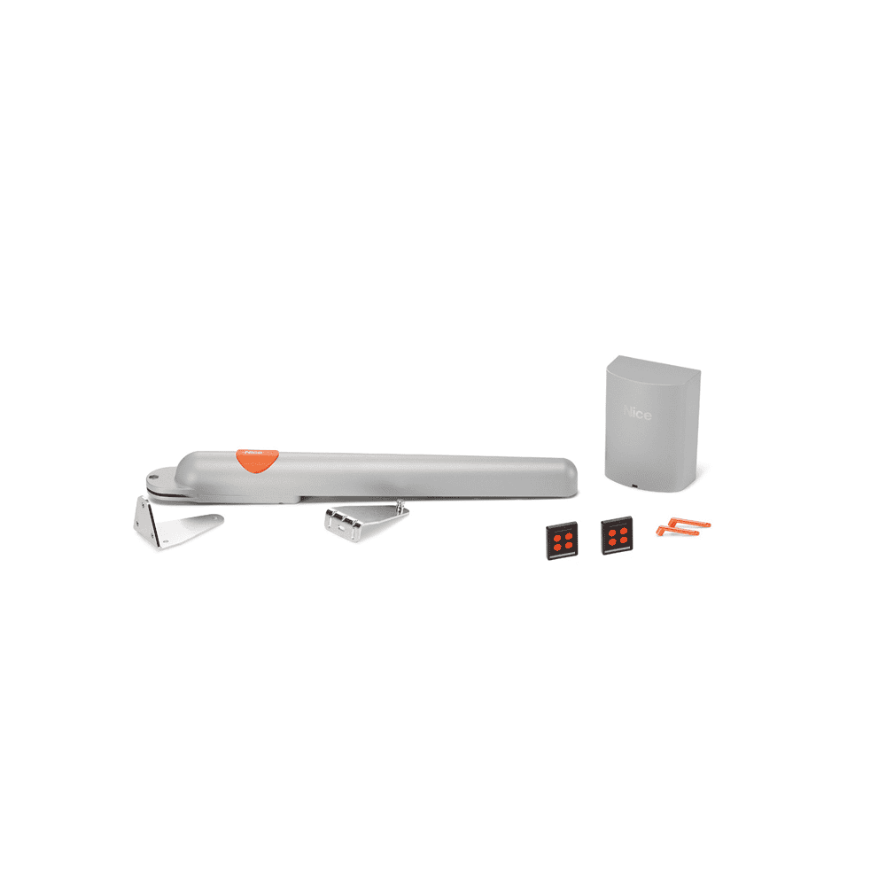 Nice Aria swing gate motor kit with remotes, suitable for automatic swing gate opener, SAMT Garage & Gate Automation, Prestons, New South Wales, Australia.