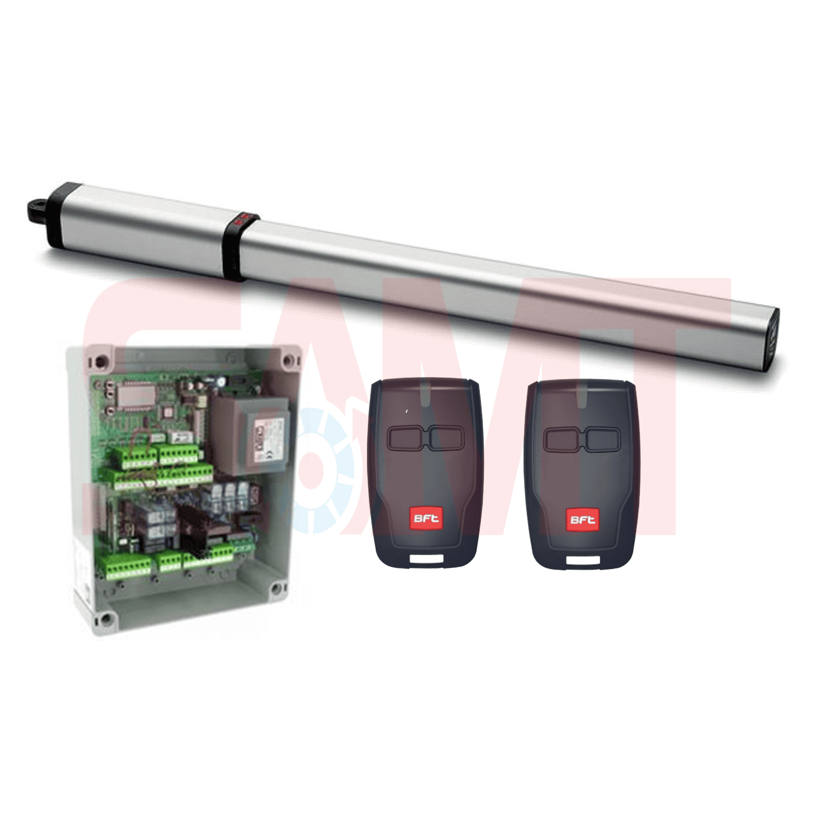 BFT linear swing gate motor kit with control board and remotes at SAMT, automatic gate opener, Prestons, New South Wales, Australia.