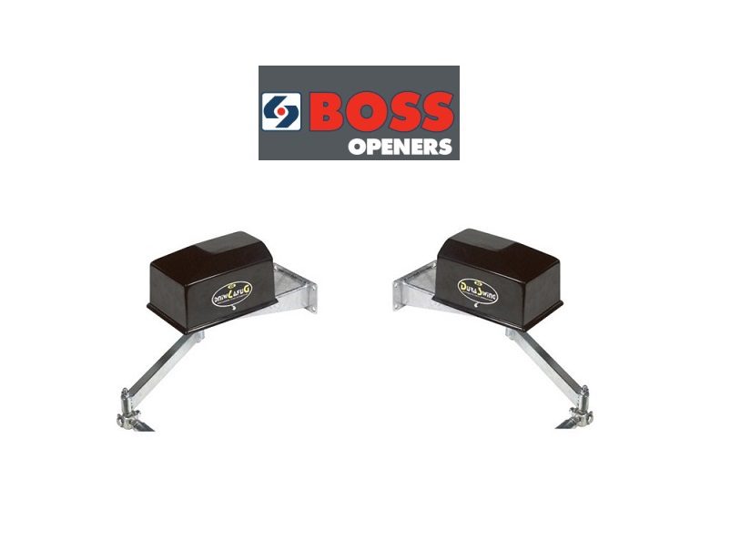 Pair of BOSS Dura swing gate motors for dual automatic gates by SAMT, Prestons, New South Wales.