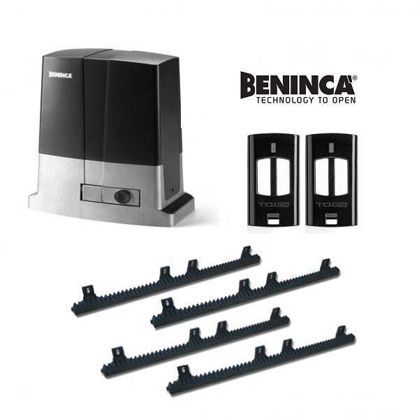 Beninca sliding gate motor kit with TO.GO remotes and racks, automatic gate motor, SAMT Garage & Gate Automation, Prestons, New South Wales, Australia.