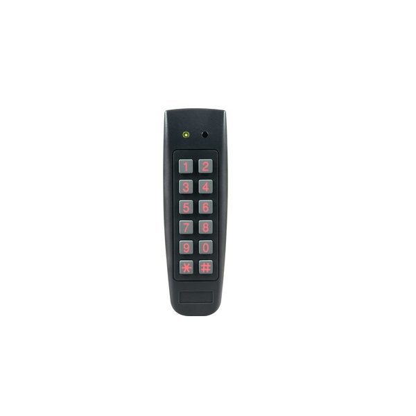 Black numeric keypad access controller for gates or doors, photographed in Prestons, New South Wales, Australia.