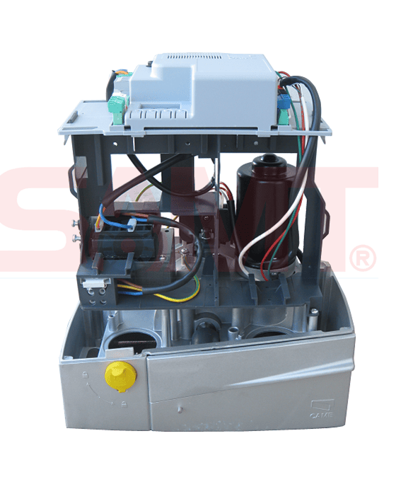 Internal view of CAME sliding gate motor showing automatic gate opener mechanism, SAMT Garage & Gate Automation, Australia.