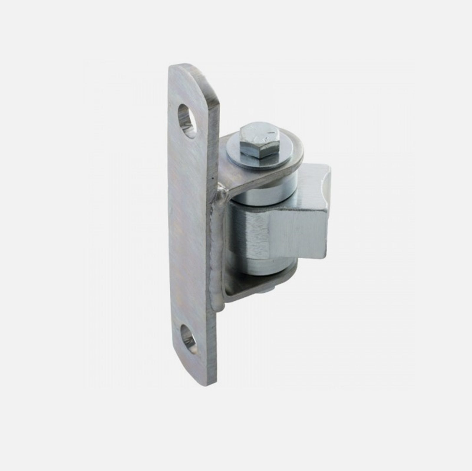 Galvanized adjustable swing gate hinge for motorized swing gates, SAMT Garage & Gate Automation, Prestons, New South Wales.
