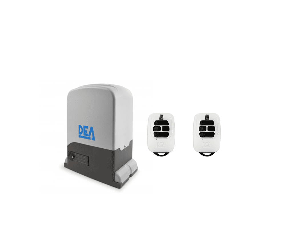 DEA sliding gate motor with two remote controls, automatic gate motor system for SAMT Garage & Gate Automation in Prestons, New South Wales, Australia.