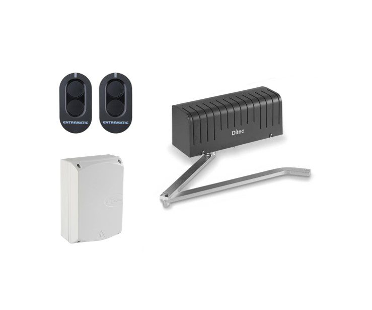 Ditec Entrematic articulated arm double swing gate motor kit with two remote controls and control box in Prestons, New South Wales, Australia"