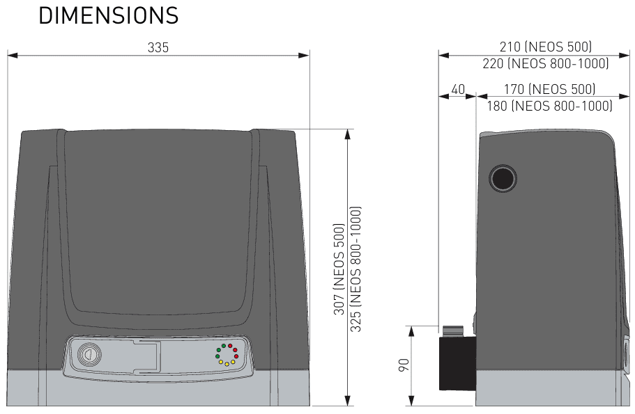 Ditec Neos Green Dimensions Img