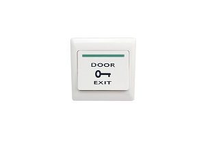 Door exit button with key symbol for automatic doors by SAMT Garage & Gate Automation, Prestons, New South Wales, Australia.