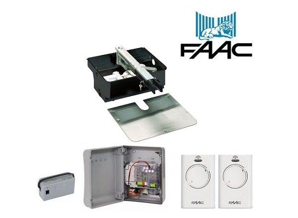FAAC single underground swing gate motor with control panel and remotes, ideal for automatic gate opener in Australia.