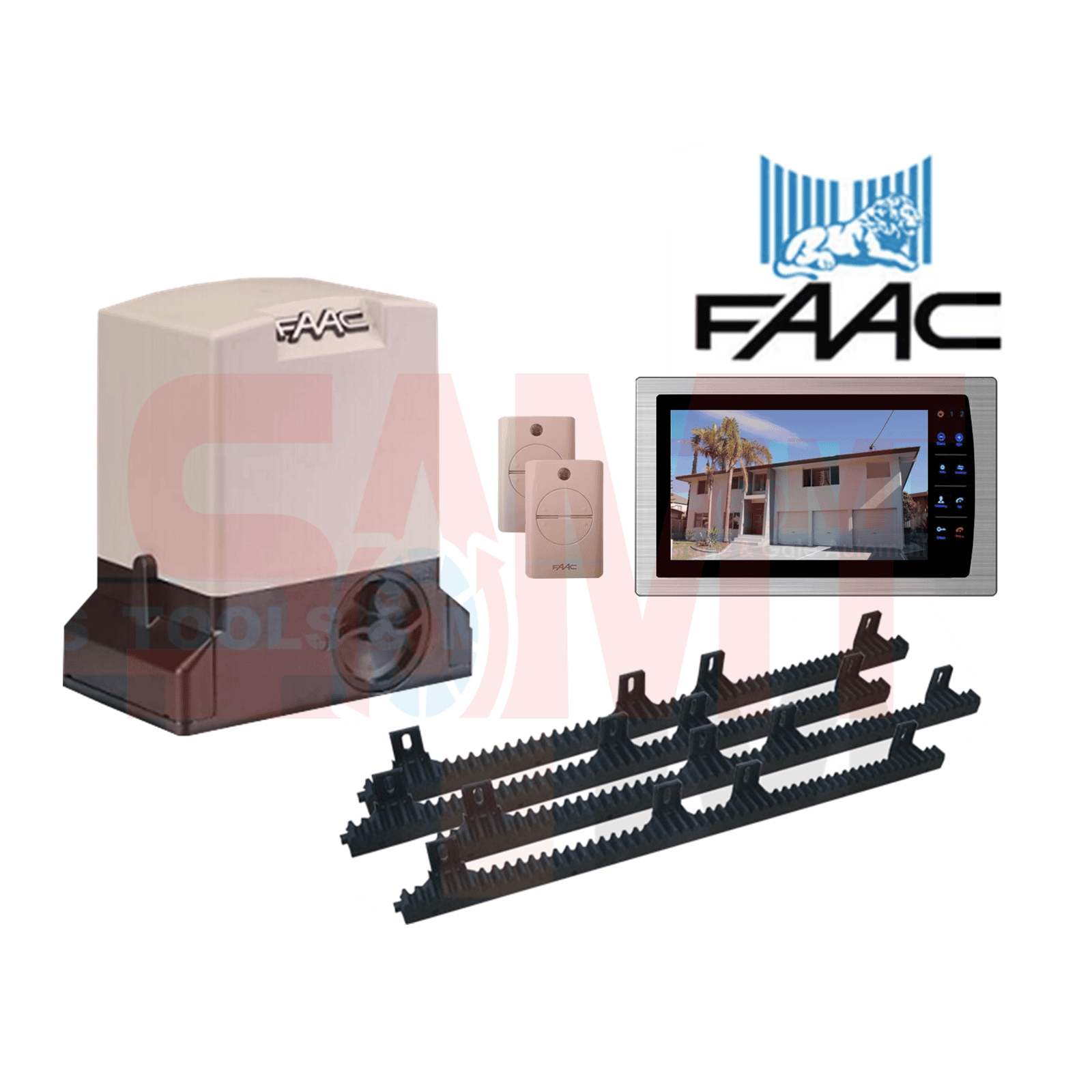 FAAC sliding gate motor kit with remotes and video intercom, SAMT Garage & Gate Automation, Prestons New South Wales Australia