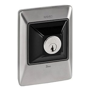 Stainless steel FAAC 2-way key switch for automatic gate motors, SAMT, Prestons, New South Wales, Australia