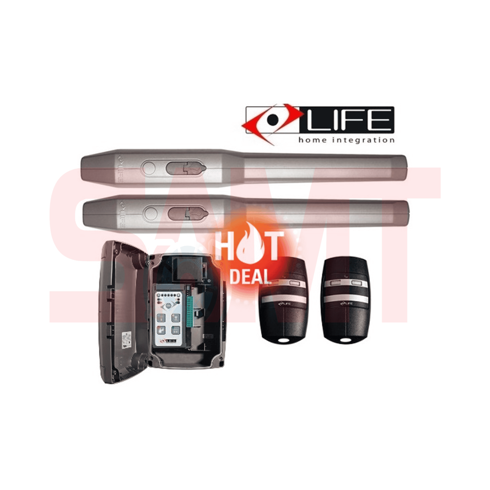 LIFE dual swing gate motor kit with remote controls, automatic gate opener from SAMT in Prestons, New South Wales, Australia.