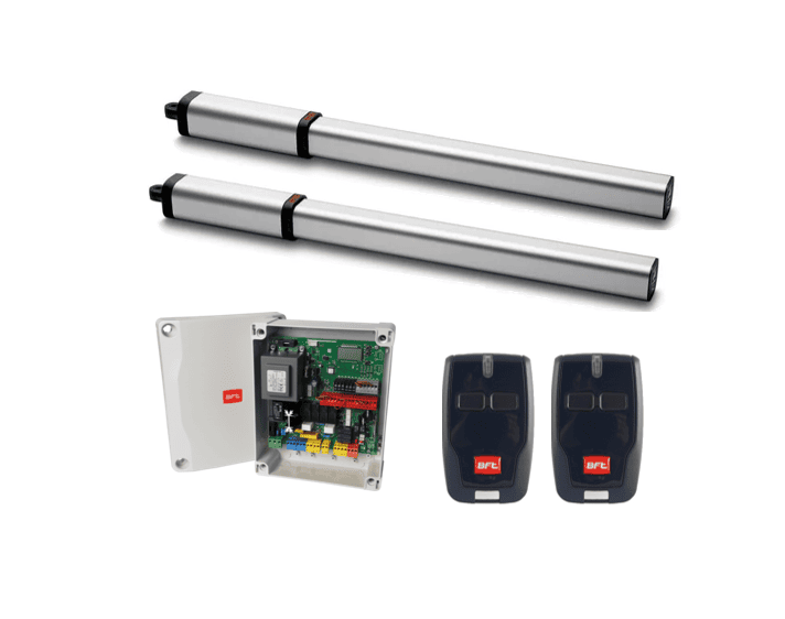BFT motorized swing gate kit with remote controls for best swing gate motor Australia by SAMT Garage & Gate Automation in Prestons.