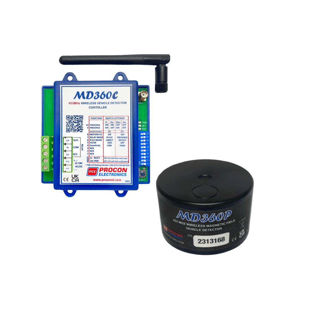 MD360C Procon Electronics wireless vehicle detector controller with PCE ground sensor for garage door automation by SAMT in New South Wales, Australia.