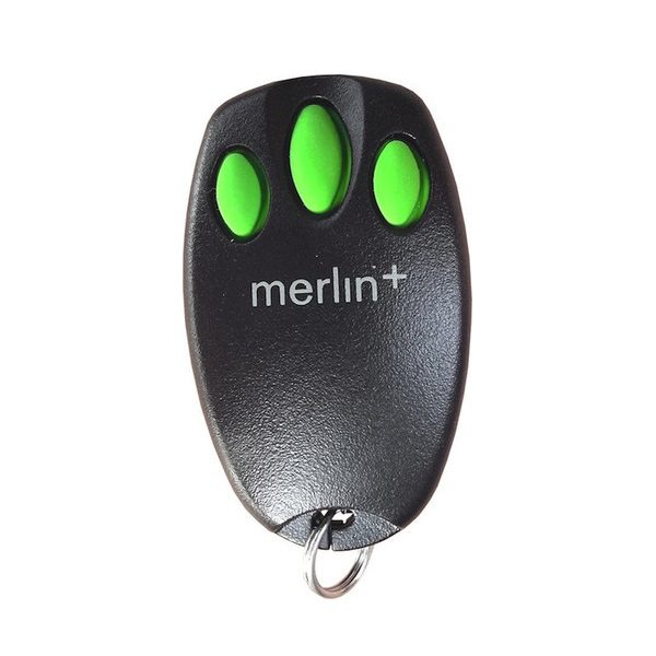 Merlin+ 2.0 garage door remote control with green buttons, SAMT Garage & Gate Automation, New South Wales, Australia.