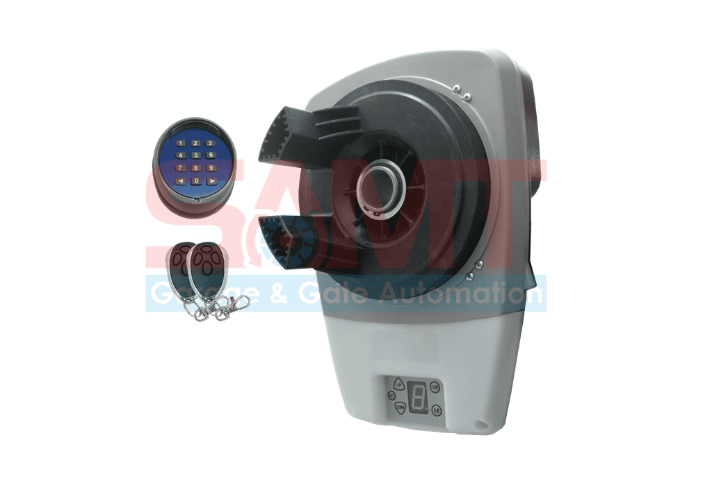 SAMT garage door opener kit with keypad and two remotes in Prestons, New South Wales, compatible garage door remotes Australia.