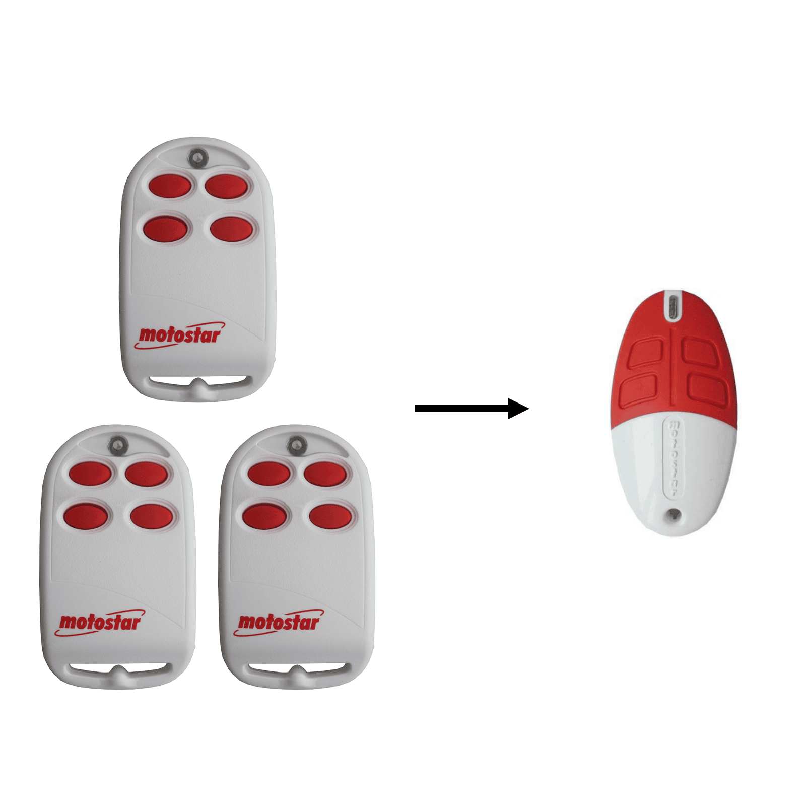 Motostar garage door remote controls and compatible spare remote, SAMT Garage & Gate Automation, Prestons, New South Wales, Australia.