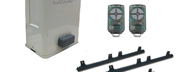 NeoSlider sliding gate motor kit with remotes, SAMT Garage & Gate Automation, Prestons, Australia.