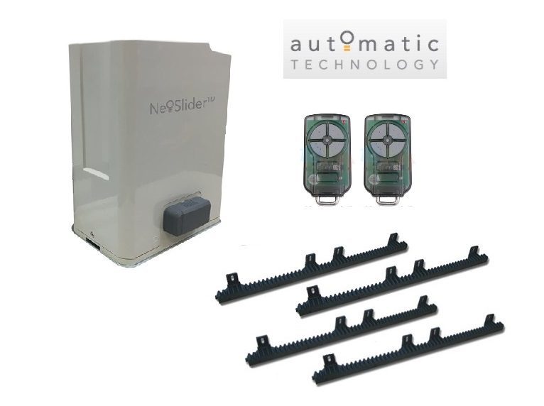 Automatic Technology NeoSlider sliding gate motor kit with spare garage door remotes, SAMT Garage & Gate Automation, Prestons, New South Wales.