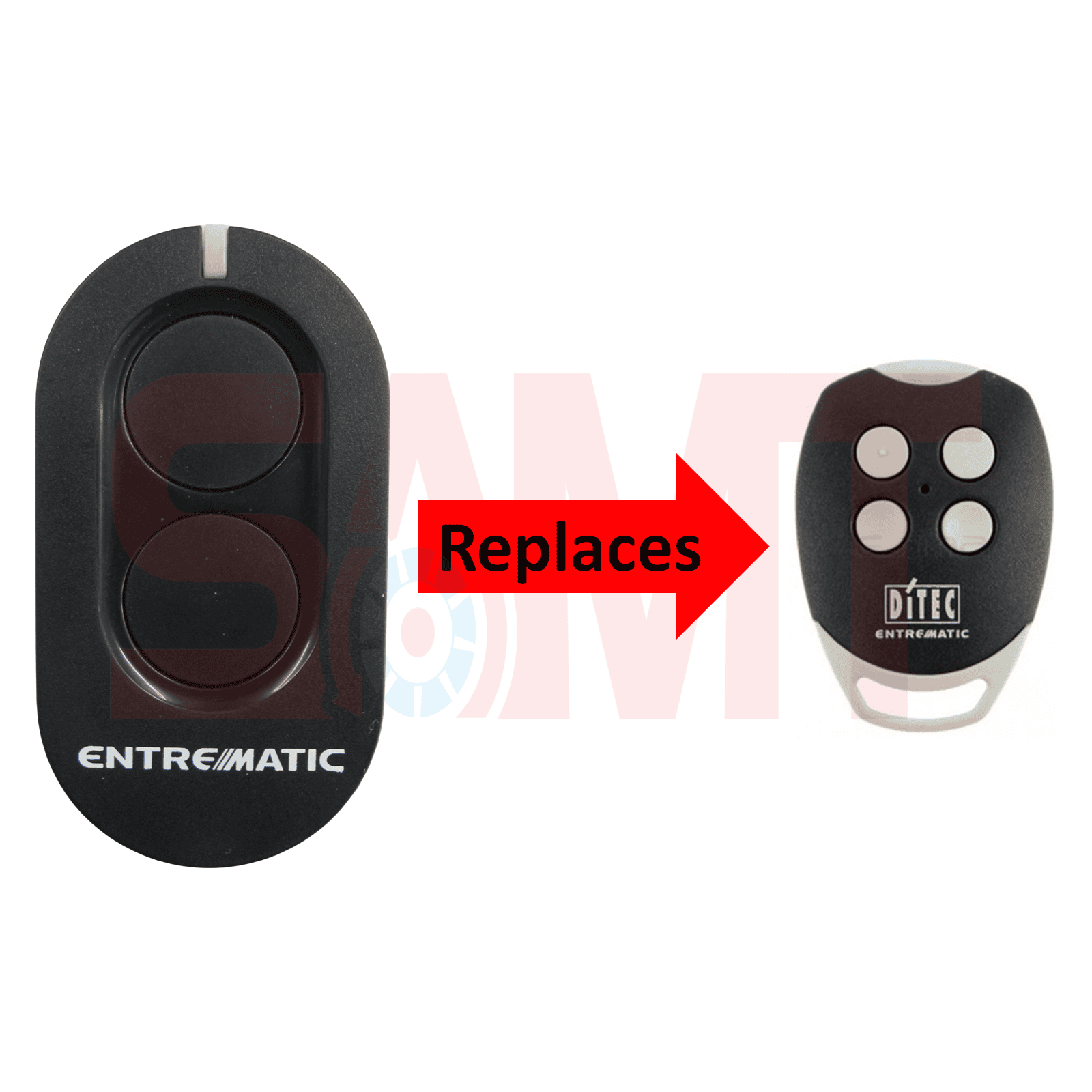 Entrematic garage door remote control replaces Ditec remote by SAMT Garage & Gate Automation in Prestons, New South Wales, Australia.