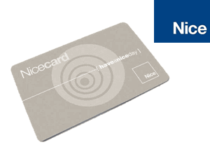 NiceCard digital entry card for automatic gate and garage door automation, available from SAMT in New South Wales, Australia.
