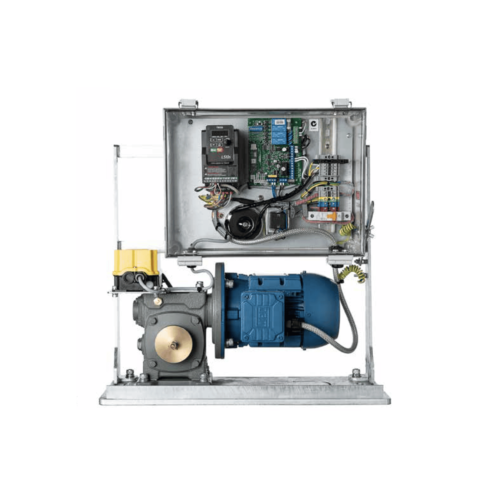 High-power industrial automatic sliding gate opener system at SAMT, Prestons, New South Wales, Australia.