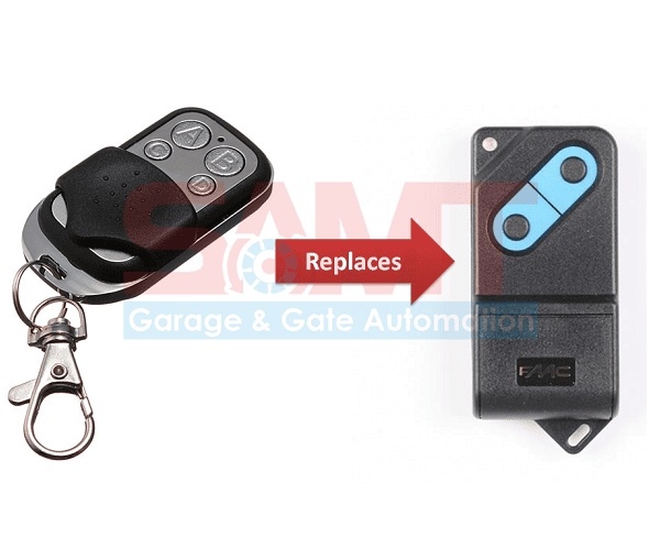 SAMT compatible garage door remote replaces FAAC remote control, for garage door opener systems in Australia.