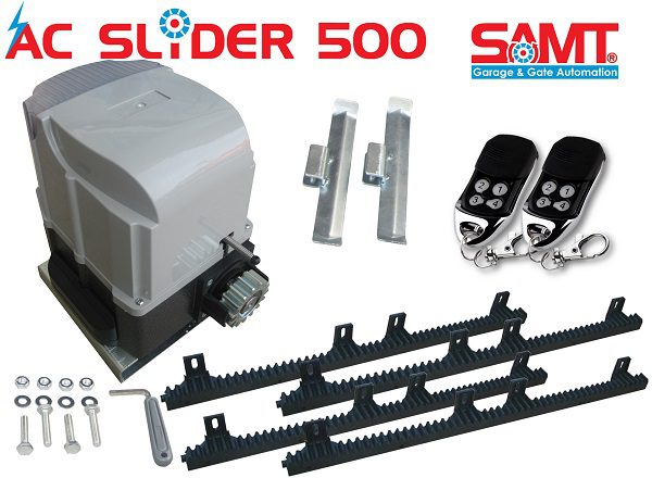 AC Slider 500 sliding gate motor kit with accessories by SAMT Garage & Gate Automation, Prestons, New South Wales, Australia.