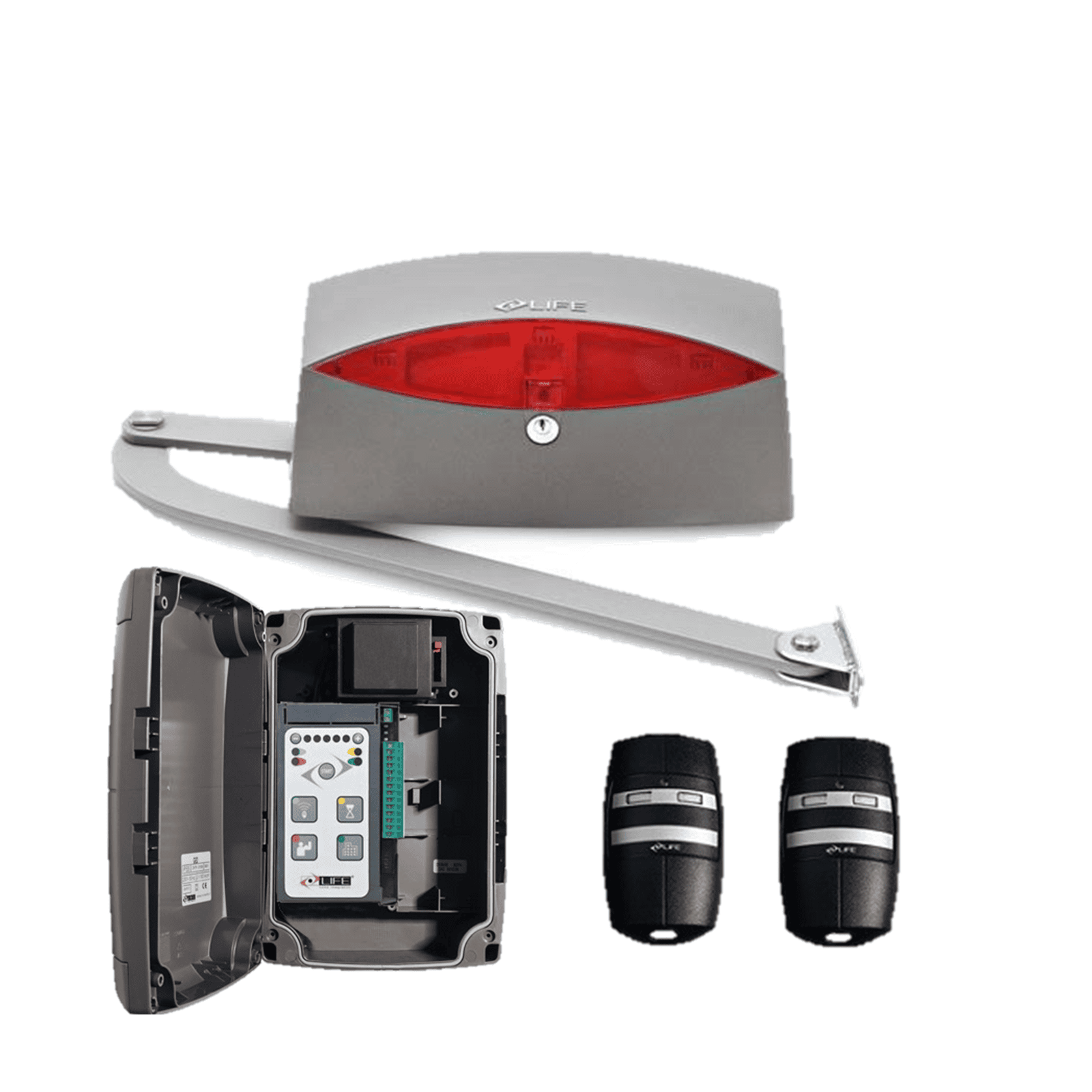 LIFE motorized swing gate motor kit with remotes from SAMT Garage & Gate Automation, Prestons, New South Wales, Australia.