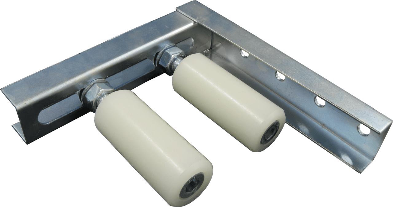 Guide rollers and bracket for garage roller doors by SAMT, garage door accessories in Prestons, New South Wales, Australia.