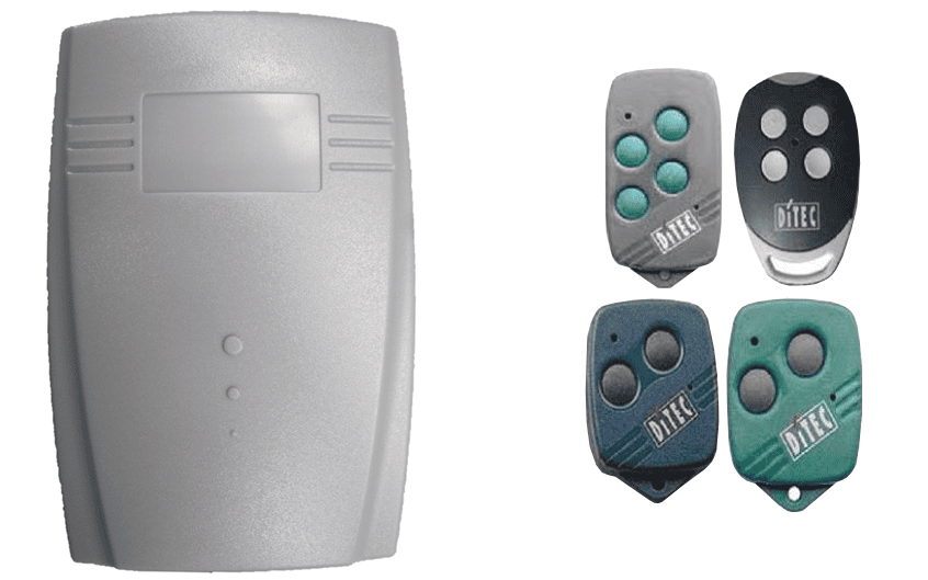 Ditec universal receiver with compatible Ditec garage door remotes, spare garage door remote solution, SAMT Garage & Gate Automation, Australia.