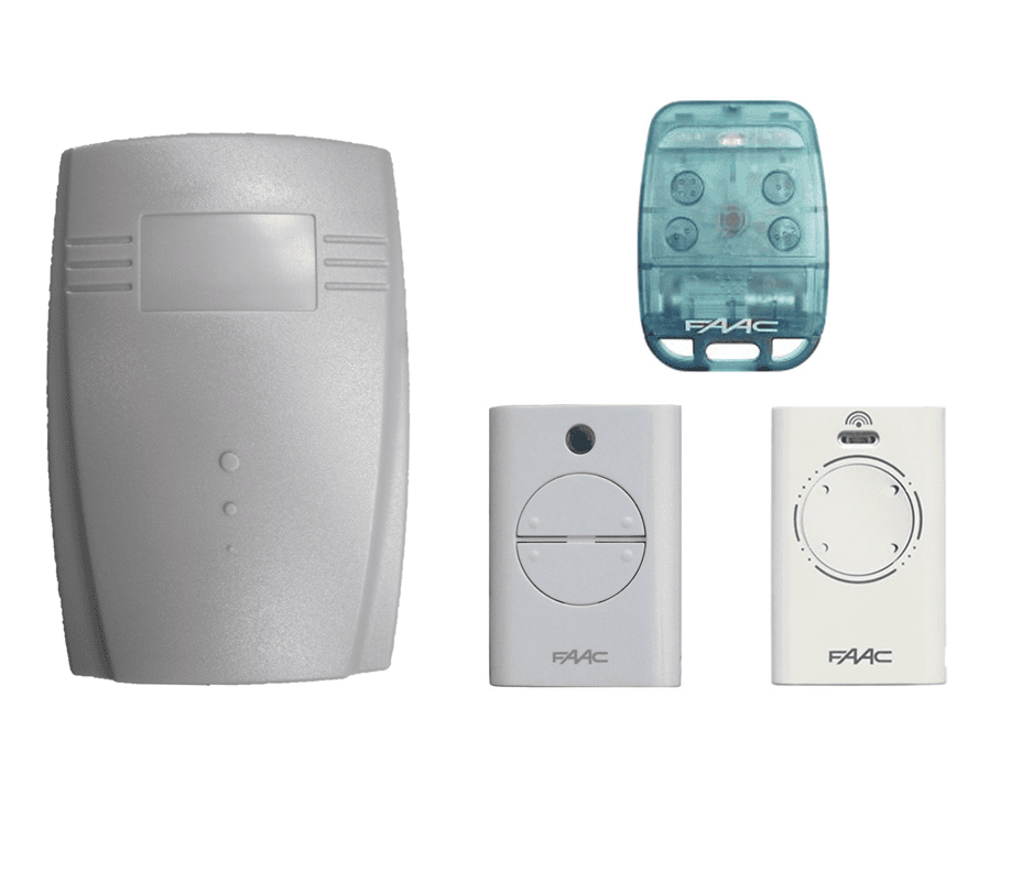 FAAC universal receiver and compatible FAAC garage door remotes, smart garage door opener by SAMT Garage & Gate Automation, Australia.