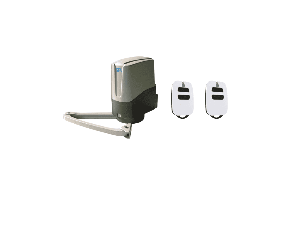 DEA swing gate motor and two remote controls, motorized swing gate solution by SAMT Garage & Gate Automation in Prestons, New South Wales, Australia.