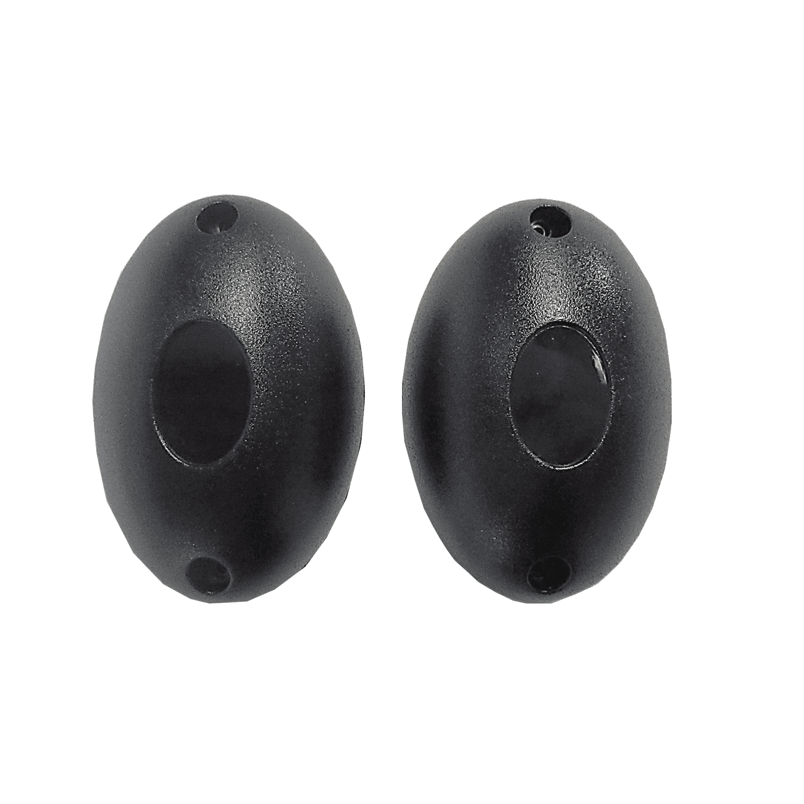 Pair of Black oval infrared safety sensor for automatic garage doors by SAMT Garage & Gate Automation, Prestons, New South Wales, Australia.