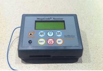 MegaCode receiver panel with LCD for garage and gate automation by SAMT Garage & Gate Automation, Australia.