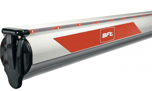 BFT automatic boom gate spare arm with LED lights for parking barriers, SAMT Garage & Gate Automation, Prestons, New South Wales, Australia.