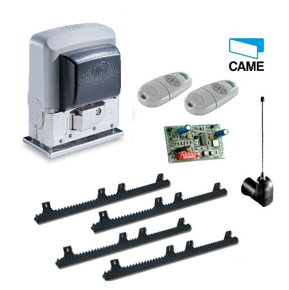 Complete CAME sliding gate motor kit with remote controls and accessories for automatic gate opener installation, SAMT Australia.