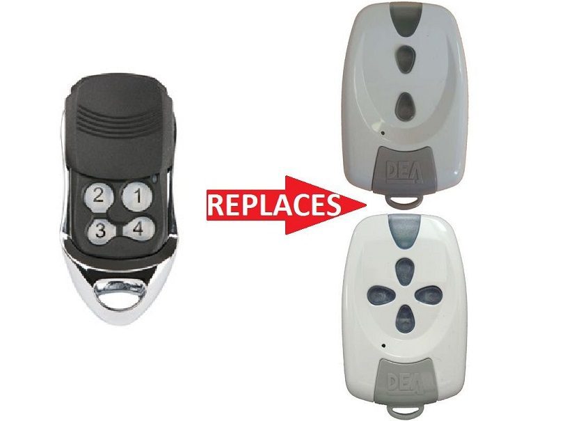 Four-button universal garage door remote replaces DEA models, SAMT Garage & Gate Automation, Prestons, New South Wales, Australia.