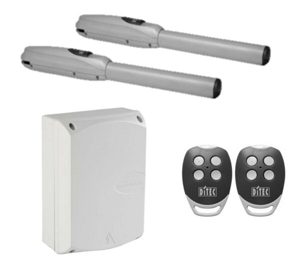Ditec linear actuator dual swing gate opener kit with remote control, SAMT Garage & Gate Automation, Australia