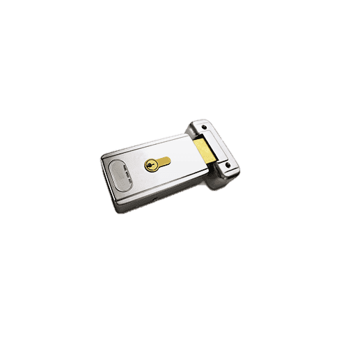 Stainless steel electric lock for secure automatic gate and garage door installations by SAMT Garage & Gate Automation in Australia.